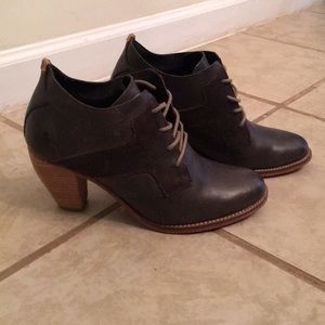 Anthro brown leather heeled boots J shoes 6.5